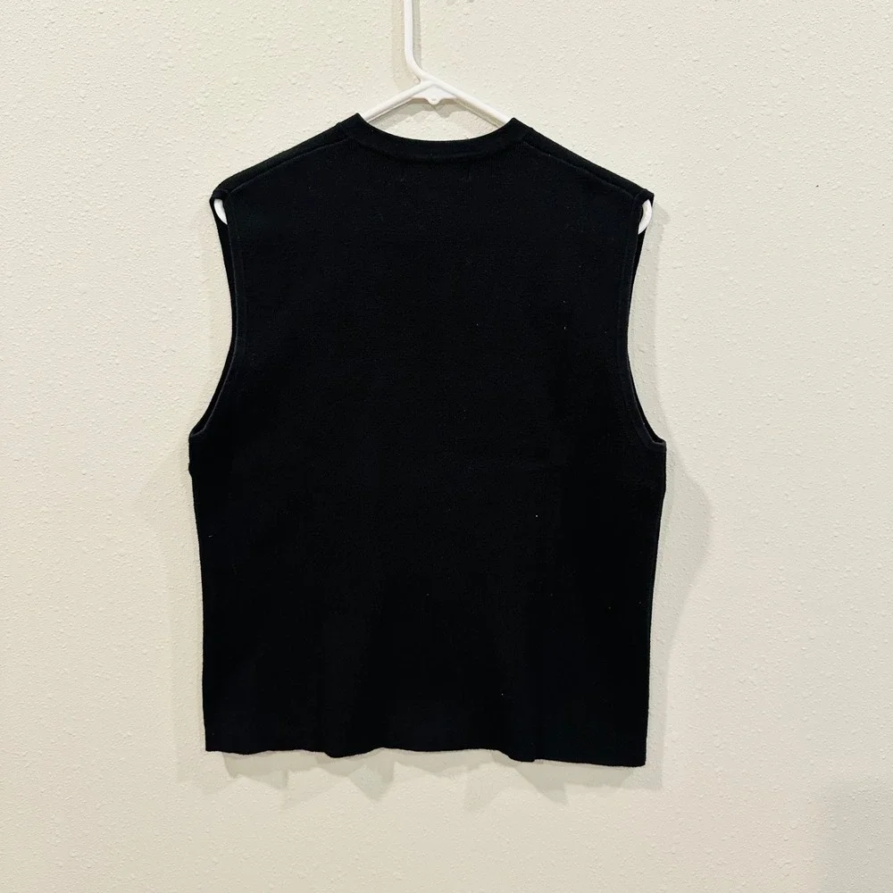 Banana Republic Mens‎ Black V Neck Sleeveless Sweater Vest Cotton Size M classic